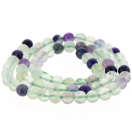 Perles rondes facettées 6 mm pierre gemmr - Fluorite x37cm