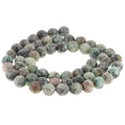 Perles rondes facettées 6 mm pierre gemme - Turquoise africaine - Jaspe x37cm|raw }}