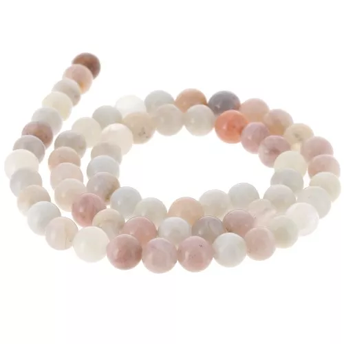 Perles rondes 6 mm pierre gemme - Mix de Pierre de lune Peach x39cm