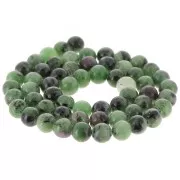 Perles rondes 6.5 mm pierre gemme - Rubis Zoisite x39cm