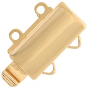 Fermoir rectangle 2 rangs à clipser 12x10 mm - Doré x1|raw }}