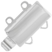 Fermoir rectangle 2 rangs à clipser 13x10 mm - White Bronze x1