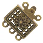 Fermoir 3 rangs 10 mm bronze x2