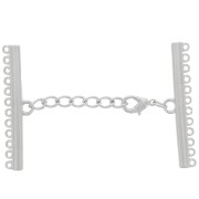 Fermoir 12 rangs 45 mm pour bracelet et collier - Rhodié x1