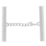 Fermoir 15 rangs 55 mm pour bracelet et collier - Rhodié x1