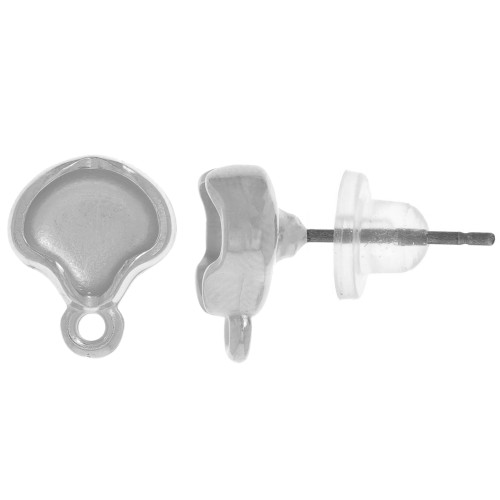 Cymbal - Clous d'oreilles pour Ginko 12x10 mm - Kamares - Argenté vieilli x2