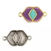 Cymbal - Intercalaire pour perles Chevron 23x13 mm - Vatos - Argenté vieilli x1