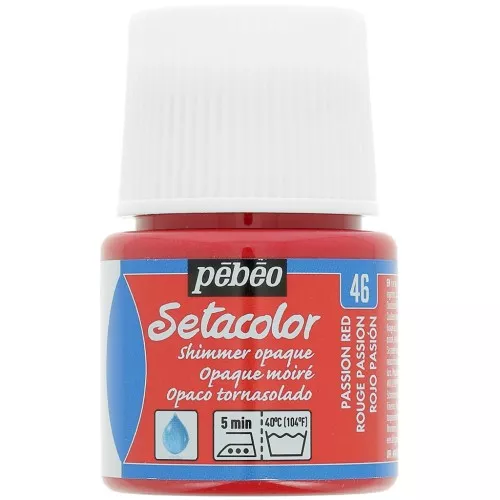 Peinture Setacolor Opaque - Shimmer Rouge Passion (n°46) x45ml