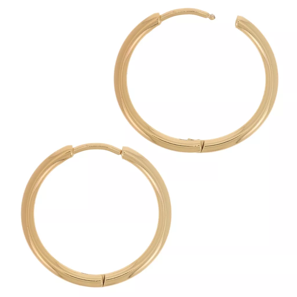 Boucles D'oreilles Créoles Lisses En Acier Inoxydable 316L – 4 Cm, Style Minimaliste