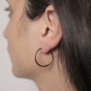 Créoles rondes 24 mm - Fil 2 mm - Acier Inoxydable 304L Doré x2