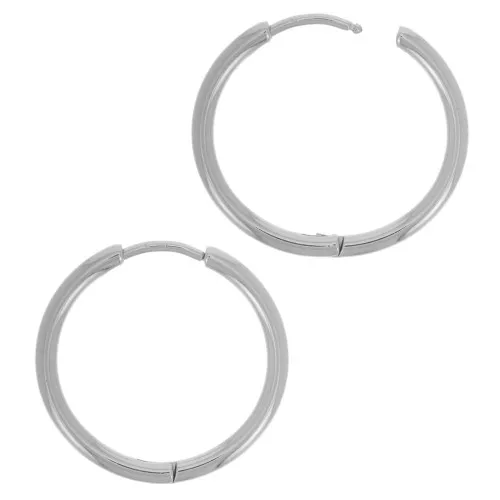 Créoles rondes 22 mm - Fil 2 mm - Acier Inoxydable 304 x2