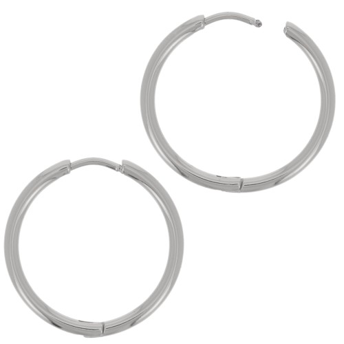 Créoles rondes 24 mm - Fil 2 mm - Acier Inoxydable 304L x2