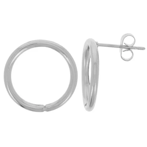 Boucles d'oreilles cercle évidé 18 mm - Acier inoxydable 304 x2