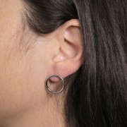 Boucles d'oreilles cercle évidé 18 mm - Acier inoxydable 304 x2