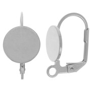 Dormeuses 17 mm pour cabochon 10 mm - Acier inoxydable 304 x2