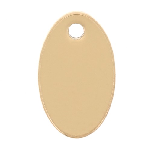 Sequins ovales 10x6 mm - médaille à graver - Acier inoxydable 304 Doré x4