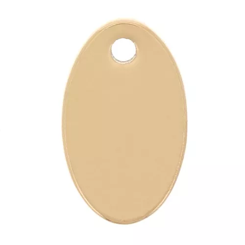 Sequins ovales 10x6 mm - médaille à graver - Acier inoxydable 304 Doré x4