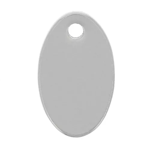 Sequins ovales 10x6 mm - médaille à graver - Acier inoxydable 304 x4