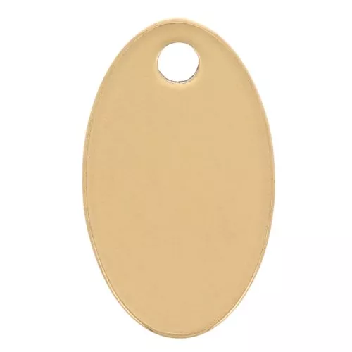 Sequins ovales 12x7 mm - médaille à graver - Acier inoxydable 304 Doré x4