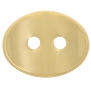 Bouton ovale lisse courbé 14x11 mm - Doré à l'or fin x1|raw }}