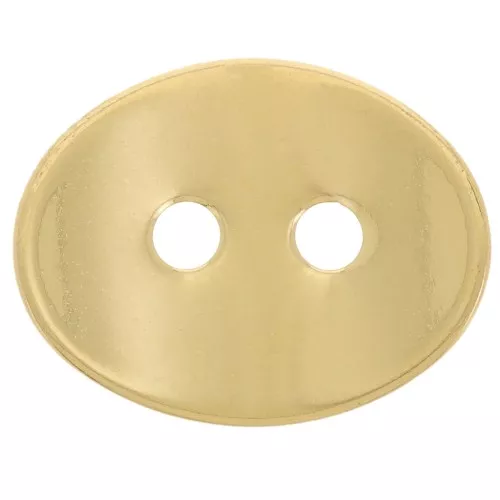 Bouton ovale lisse courbé 14x11 mm - Doré à l'or fin x1