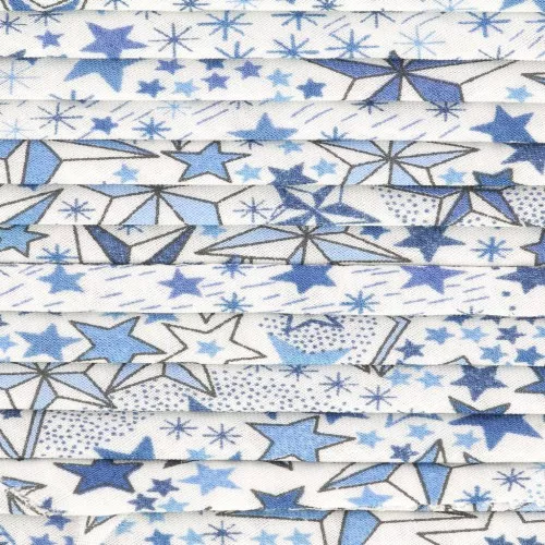 Cordon en tissu Liberty - Adelajda - Bleu x1m