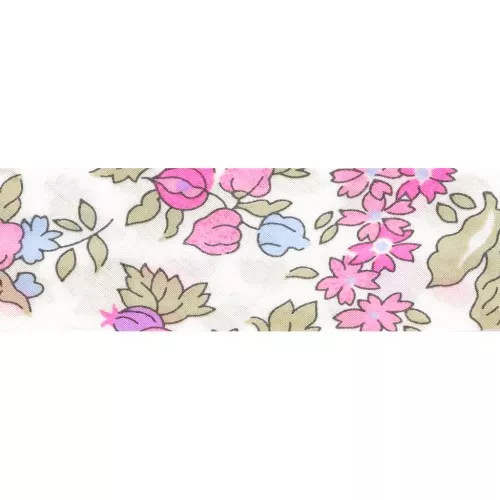 Biais en tissu Liberty Organic - Nancy Ann - Hortensia x1m