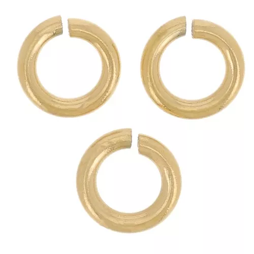 Anneaux ouverts 5x1 mm - Acier inoxydable 316L Doré x10