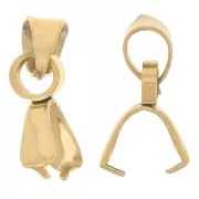 Attaches pendentifs 14 mm - Acier inoxydable 304 Doré x5