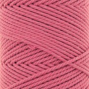 Bobine de cordon en coton pour macramé 2 mm - Vieux rose x100m