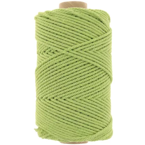 Bobine de cordon en coton pour macramé 2 mm - Vert menthe x100m