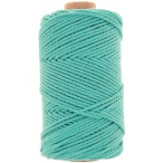 Bobine de cordon en coton pour macramé 2 mm - Emeraude x100m