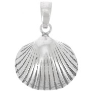 Pendentif coquillage 17x15 mm - Argent 925 Oxydé x1|raw }}