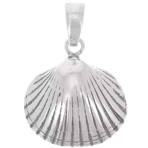 Pendentif coquillage 17x15 mm - Argent 925 Oxydé x1
