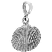 Pendentif coquillage 17x14.5 mm - Argent 925 Oxydé x1|raw }}