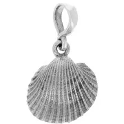 Pendentif coquillage 17x14.5 mm - Argent 925 Oxydé x1