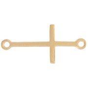 Intercalaire croix fine 24x11 mm - Plaqué Or 3 microns x1