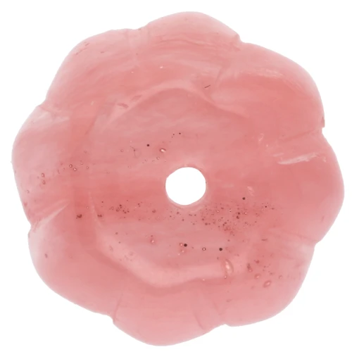 Perle rondelle citrouille 12 mm en pierre gemme - Strawberry Quartz x1