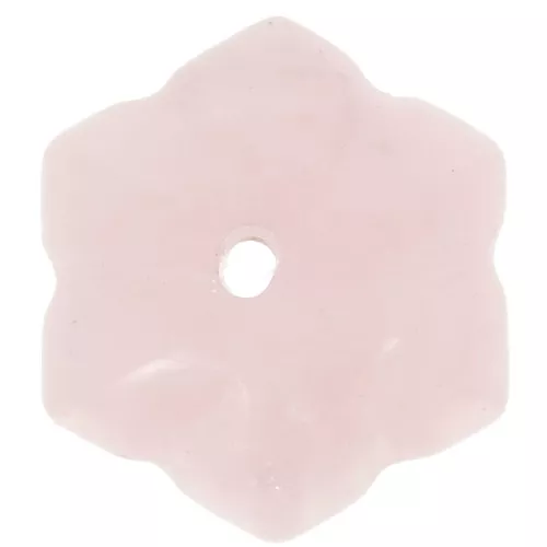 Perle rondelle citrouille 12 mm en pierre gemme - Quartz rose x1