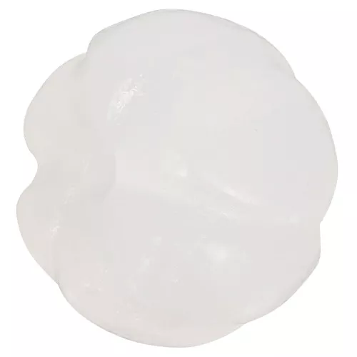 Perle citrouille 13 mm en pierre gemme Jade - Blanc x1