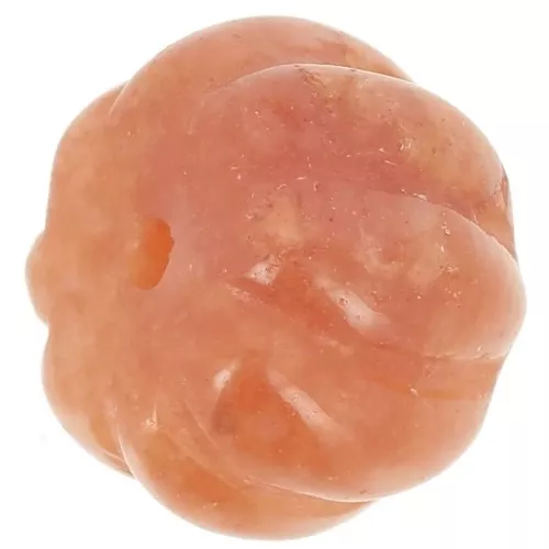 Perle citrouille 13 mm en pierre gemme teintée - Aventurine rouge x1