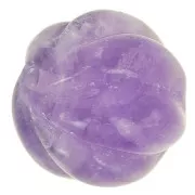 Perle citrouille 12 mm en pierre gemme - Amethyste x1