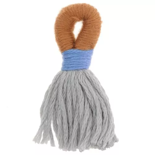 Grand pompon en coton avec attache 43 mm - Gris - Camel x1