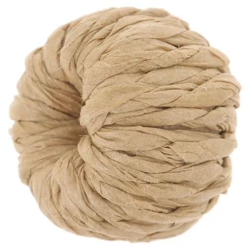 Perle ronde imitation raphia 15 mm - Naturel x1