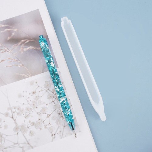 Moule silicone pour réaliser un stylo à bille carré 14.5x0.9 cm - Transparent x1