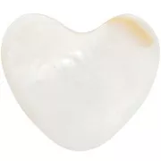 Cabochon coeur 16x18.5 mm en nacre - Naturel x1