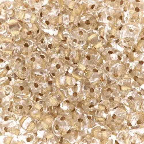 SuperDuo 2.5x5 mm - Crystal Gold Lined x10g