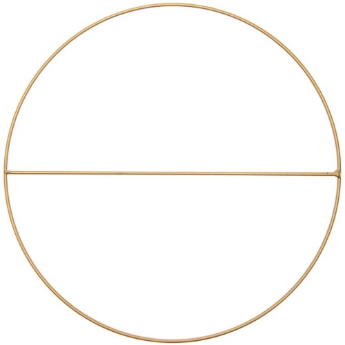 Cercle nu en métal avec croisillon 25 cm - attrape rêves et suspension - Doré mat