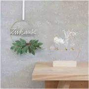 Cercle nu en métal avec croisillon 25 cm - attrape rêves et suspension - Doré mat