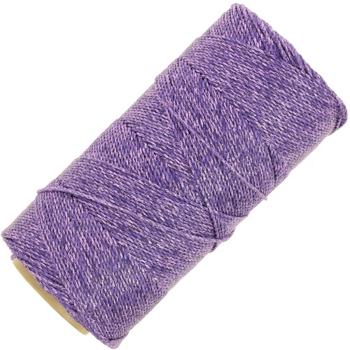 Bobine de fil ciré Linhasita pour micro macramé 1.2 mm Violet métallisé (Purpura)